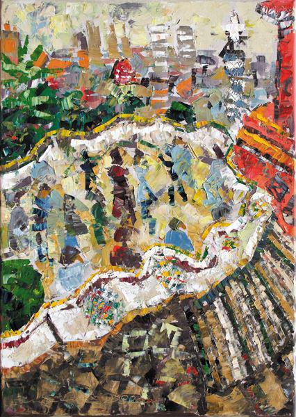 (BCN-12) parc guell-barcelona-swantje crone-2004-oel-35x50