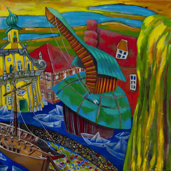 (AI-107) kran am wasser-lueneburg-swantje crone-2015-acryl-120x120