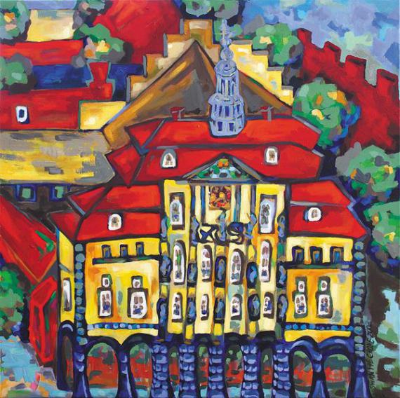 (AI-25) rathaus-lueneburg-swantje crone-2002-acryl-90x90