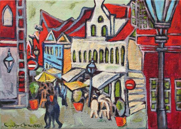 (AI-33) schroederstrasse-lueneburg-swantje crone-2003-oel-70x50