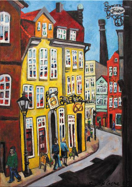 (AI-60) am sande ecke am berge-lueneburg-swantje crone- 2005-oel-50x70