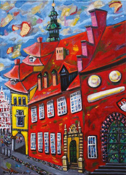 (AI-76) rathaus-lueneburg-swantje crone-2007-oel-50x70