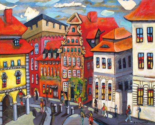 (AI-80) am ochsenmarkt-lueneburg-swantje crone-2007-acryl-80x60