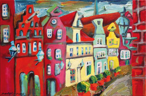 (AI-87) heiligengeiststrasse-lueneburg-swantje crone-2008-oel-60x40