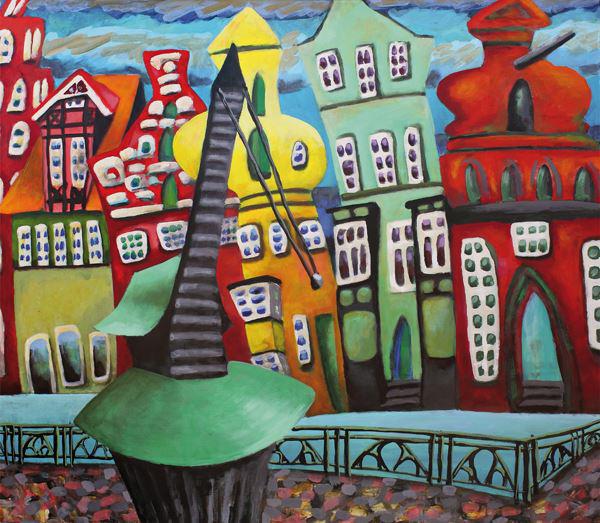 (AI-94) am stintmarkt-lueneburg-swantje crone-2010-acryl-60x70