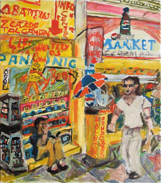 (CAL-14) hollywood blvd mit supermarkt-kalifornien-swantje crone-2004-oel-40x45